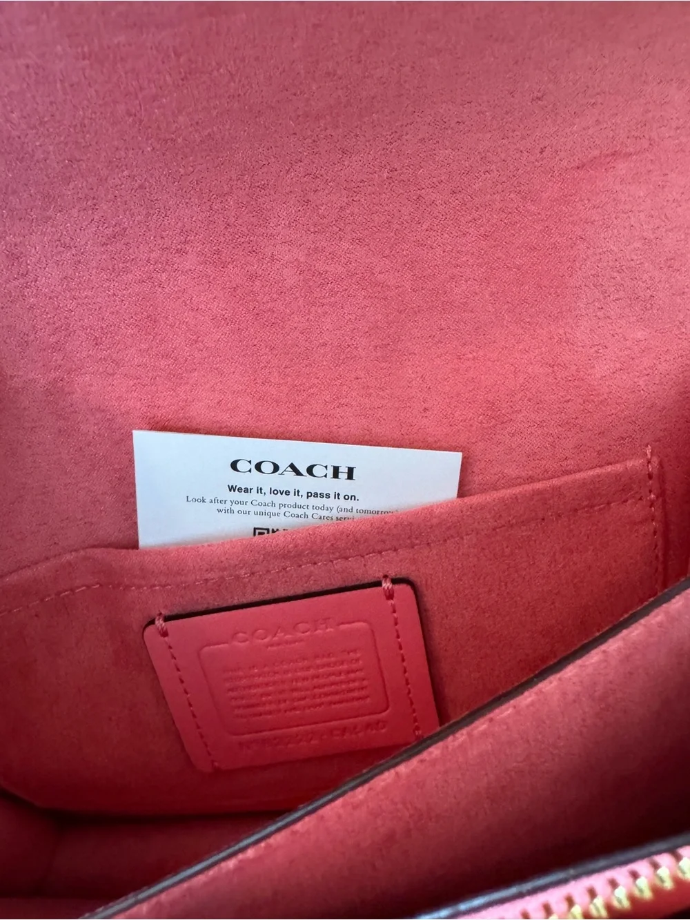 Coach Pink Floral Leather Crossbody Shoulder Bag NWT